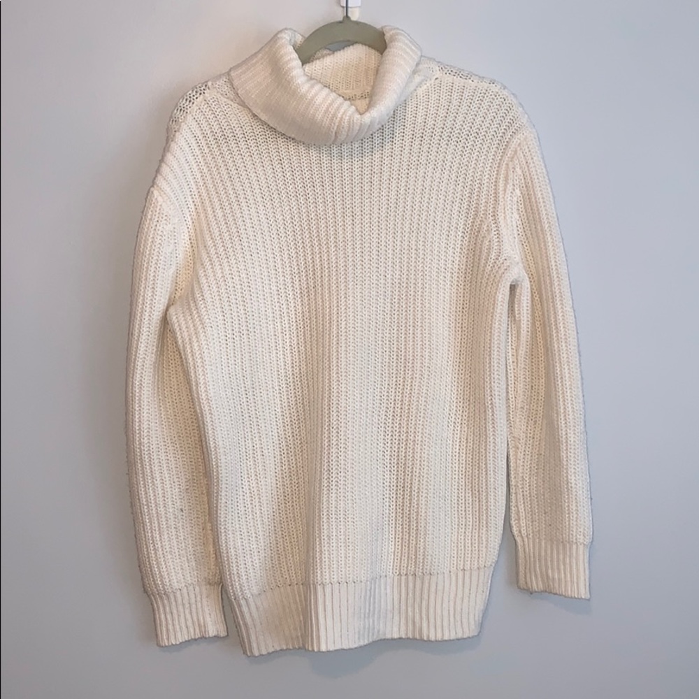 White Turtleneck Sweater Oversized